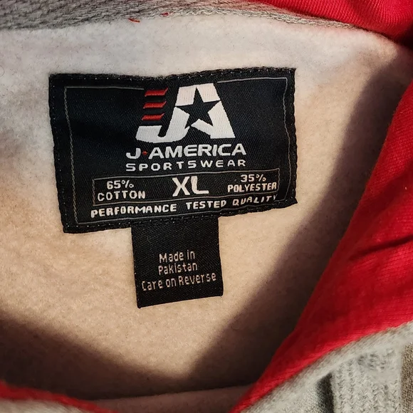 Vintage  J. America Gray and Red Ohio State Hoodie - Picture 3 of 4